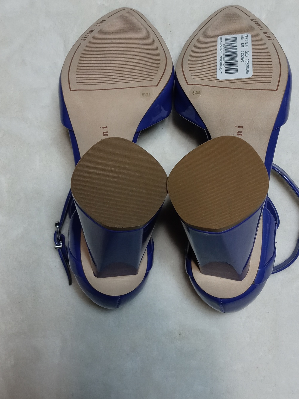 Gianni Bini Purple Patent Ankle-Strap Block Heel - Picture 5 of 6